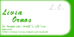 livia ormos business card